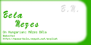 bela mezes business card